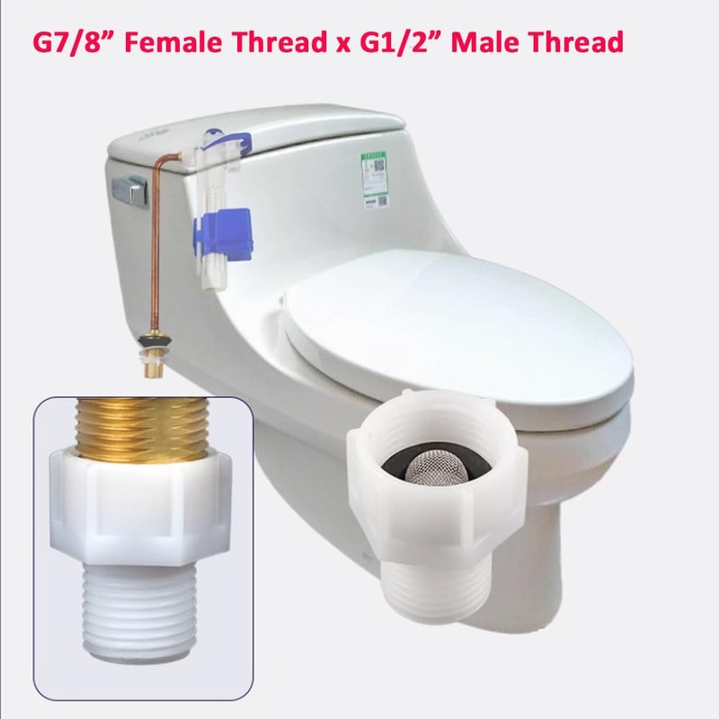 HATOOLHA Toilet Filling Valve Pipe Adapter, 7/8 Inch Female Thread
