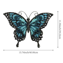 RDTBDGTR Decorative Metal Butterfly Wall Art Sculptures 15.74" Hanging Garden Decorations Indoor Home Decorative Ornaments for Patio Yard Fence Bedroom Living Room