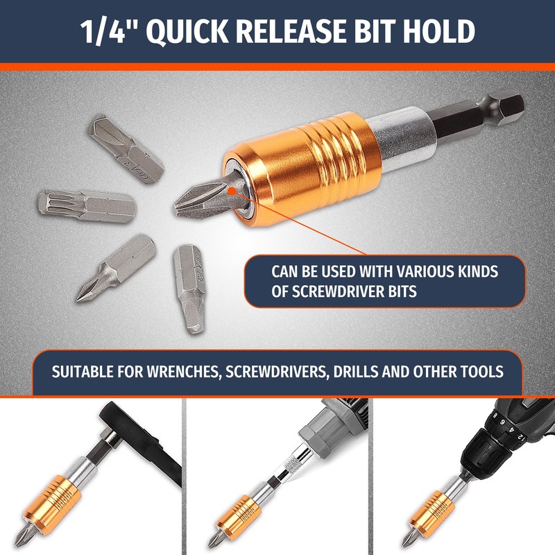 PRIDE&CRAFT 102PC Screwdriver Bits Set With 1/4'' Quick Release Bit