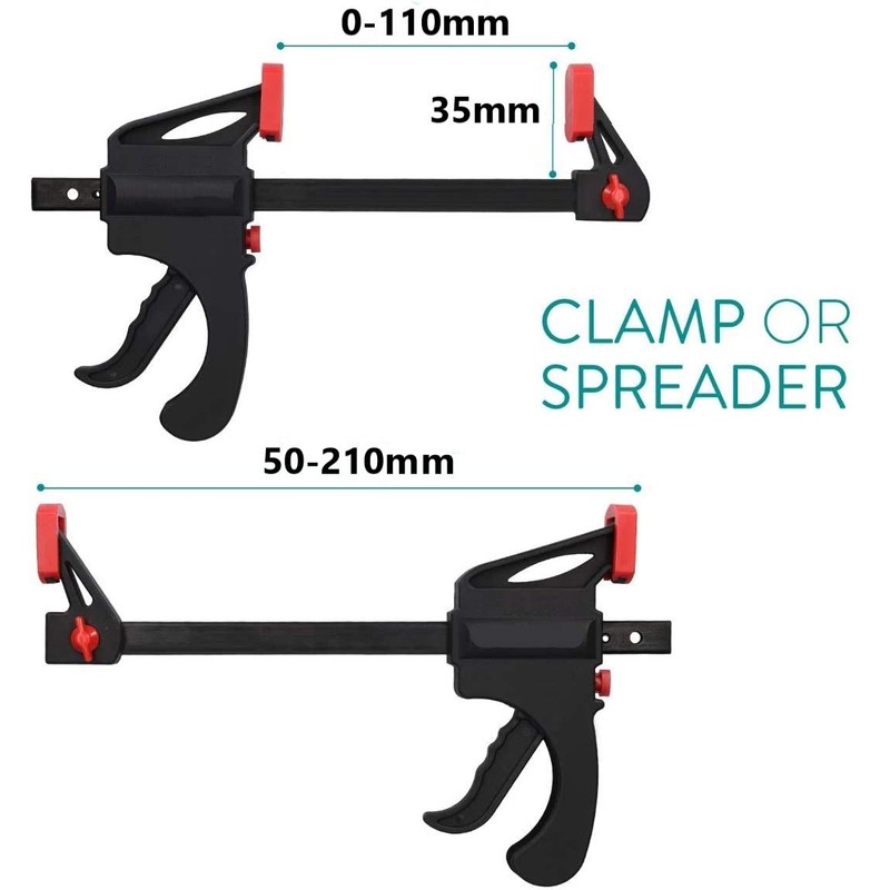 KAHEIGN 6Pcs Quick Grip Clamps, 4 inch Ratchet Bar Clamps