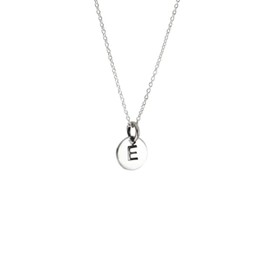 apop nyc 925 Sterling Silver Mini Alphabet Disc Pendant, Letter A, 14 inch Necklace