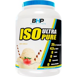 BHP NUTRITION- ISO Ultra Pure Cero Carbs vainilla 2 lbs, proteina aislada de suero de leche sin carbohidratos