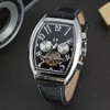 FORSINING Trendy Male Automatic Watch Calendar Display Analog Wristwatch(Black Silver)