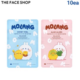 THE FACE SHOP Real Nature Aloe/Honey Mask Sheets 20g*10ea [THE FACE SHOP X MOLANG], Type:Honey Miel