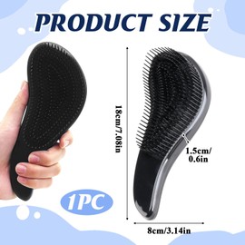 Detangler Brush, Professional Detangler Brush for Hair Detangling - Less Hair Loss, Painless Care for Healthy and Shiny Hair - Suitable for All Hair Types (Black)
