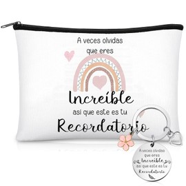 Xuniea Incentive Gift Sets Including 1 Motivational Cosmetic Bag and 1 Motivational Keyring Thank You Gift Set Work Exchange Gift for Birthday Christmas, As shown in the picture, Fashion