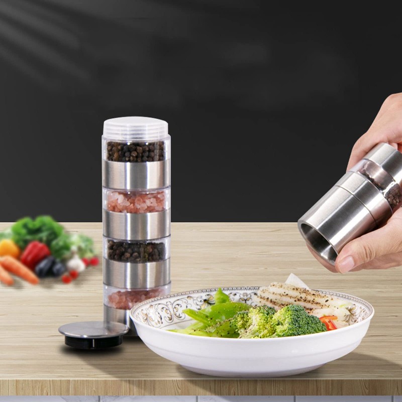 Pepper Mill, Spice Bottle Condiment Container, Manual, Salt Mill, Pepper