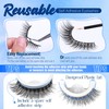 Natural Self Adhesive Eyelashes Pre Glued Lashes Cat Eye Reusable