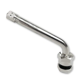 25 - TR555D 60 Degree Bend 3 inchGrommet Valve Stems. Nickel Plated Brass Clamp-in Valve Stems designed for 22.5 and 24.5 Alcoa Truck and Bus Wheels with 9.7mm Valve Holes. TV-555D Haltec Valve Stems.