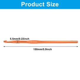 Auvotuis 6Pcs 5.5mm US Size I (Size 9) Aluminum Crochet Hook Knitting Needles for DIY Craft Yarn, Orange