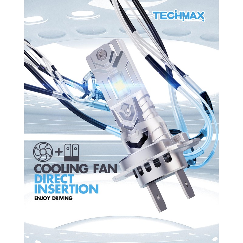 TECHMAX H7 Light Bulb, 6500K Xenon White 30000LM +600% Extremely