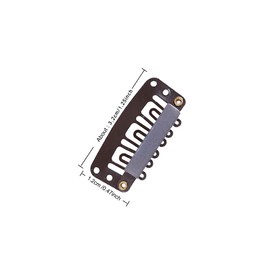 50 Pieces Wig Fastening Pins 6 Prong 32mm Hair Clips for Wig Clips Hair Extension Tools Wig Hairpins (Dark Brown)