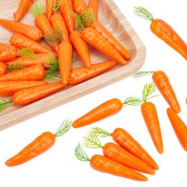 CHGCRAFT CHGCRAFT 30Pcs Mini Easter Decor Carrots Realistic Fake Fruit Lifelike Carrots Simulation for Floral Arrangements Easter Home Kitchen Display Decor, 0.55 Inch