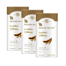 Wealthy Health Lecithin 1200mg softgel Wealthy Health (white label) Lecithin, 200 tablets, 3 units / 웰시헬스 레시틴 1200mg 소프트젤 Wealthy Health (white label) Lecithin, 200정, 3개