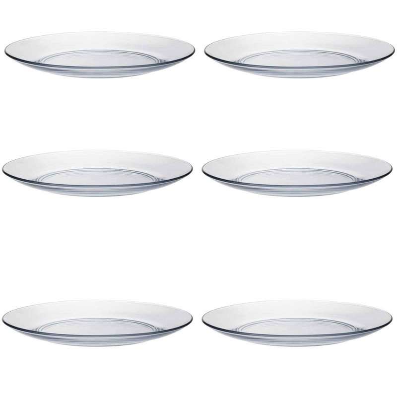 Duralex Lys Clear Glass 11 Inch Dinner Plate, Set Of
