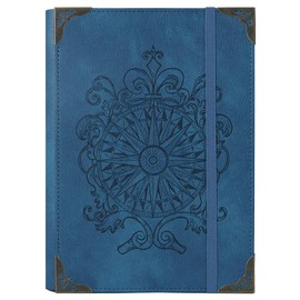 TIEFOSSI A5 Ring Binder with 6 Rings Diary for Women and Men, Hardcover Notebook Made of PU Leather, Compass Vintage Notebooks, College Ruling for School, Work, Travel & Organisation