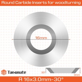 TANOMATE Ci0 5/8 inch(16mm) Round Carbide Replacement Cutter Inserts Fit for Full and PRO Size Finisher Wood Turning Lathe Tools, 10 pcs