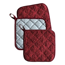 Piece, 6 Colours, Cotton, Pot Holder Set, Machine Washable, Pot Holders, Warming for Kitchen, Oven Towel, Pot Holder Grill Mats for Charcoal 40 x 60 (RD2, One Size)