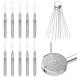 10pcs Shower Head Cleaners, with 10pcs Needle Picks Anti-Clogging Shower Head Cleaning Brush Tiny Crevice Cleaner Tool for Small Holes Gaps Nozzle Window Slot Household Bathroom (Gray)