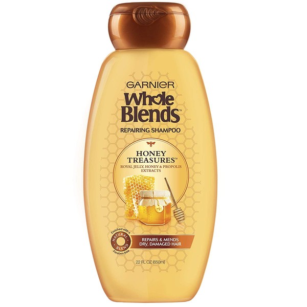 Garnier Whole Blends Repairing Shampoo Honey Treasures, For Damaged Hair, 22 fl; oz.