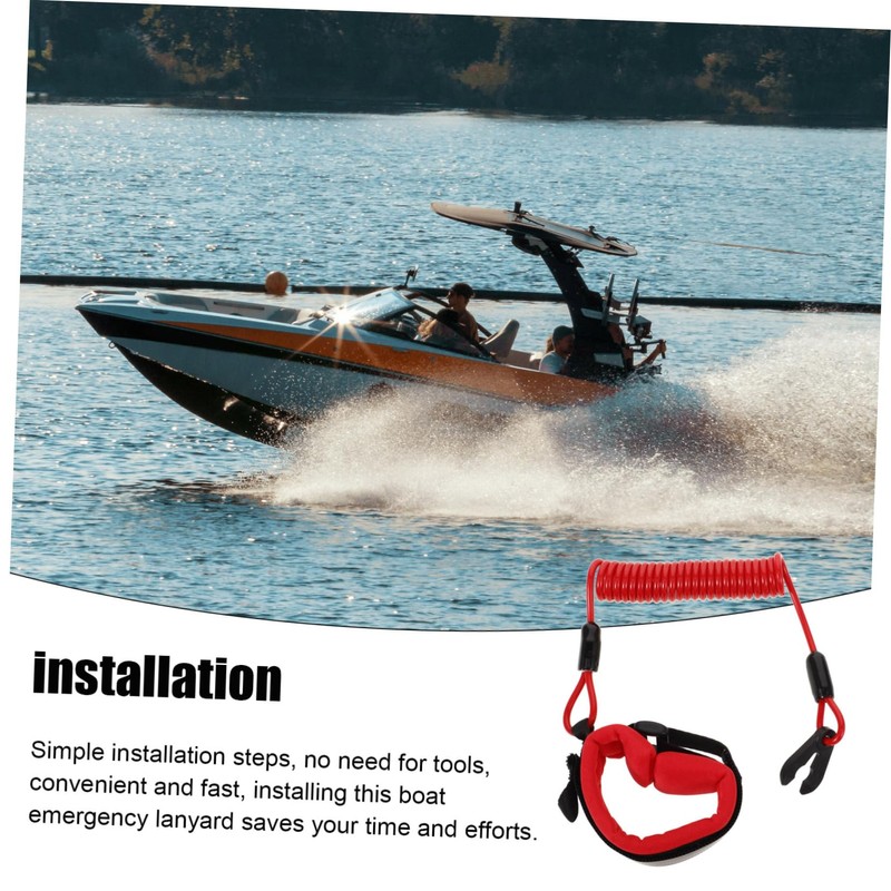 Mikinona Boat Engine Lanyard Harness Safety Cord Emergency Shutoff for