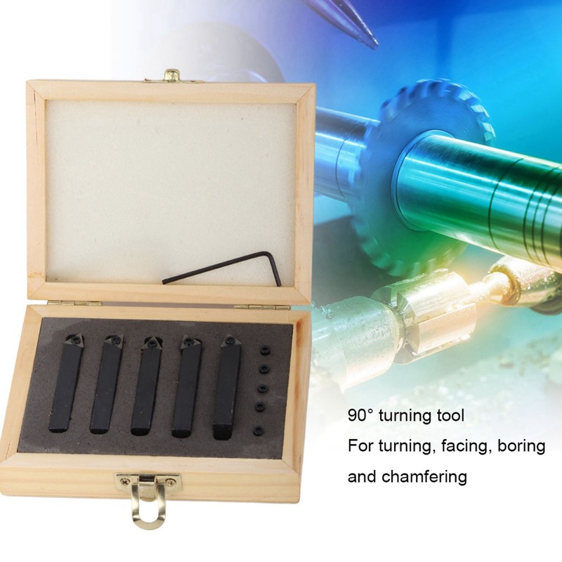 5PCs Carbide Turning Tool Indexable Set 5/16‑Inch for Surface‑Cutting /