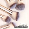 18 Brochas De Maquillaje Profesionales Alta Calidad Color Oro Pálido
