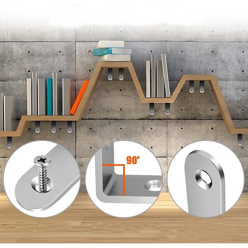 MOLATE Angle Bracket, Stainless Steel, Shelf Bracket, 2.6 x 2.6