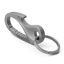TISUR - Llavero con mosquetón de titanio, multiherramienta, llavero para abridor de botellas, llavero táctico de alta resistencia, Gris, Large