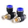2pcs Tube Air Flow Speed Controller Pipe Pneumatic Fitting Regulator