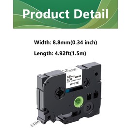 YUANQIMM 2 Pack Compatible with Brother HSe-221 HSe221 HS-221 HS221 Black on White Heat Shrink Tube Label Tape for PTouch PT-E300 PT-D700, 0.34" x 4.92ft, 8.8mm x 1.5m