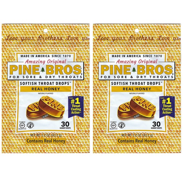 Pine Bros. Softish Throat Drops 30 Drops - Pack of 2