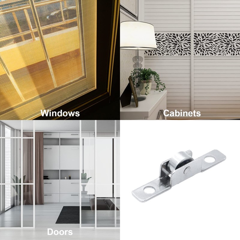 12 Pack 3/8 inch Push-Pull Sliding Window Roller Metal Wheels,