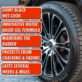 SONAX Tire Gloss Gel 235200 | Long-Lasting Rubber Conditioner for a Semi-Gloss finish on Tires | Deep Black Revitalization with Silicone Protection | Cleans, Conditions & Repels Dirt for Weeks | 500ml