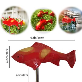 Odulut Koi Fish Decor Garden,Koi Art Decor Resin Sculptures with Stake, Garden Sculptures & Statues,A Set of 3 Pieces Fish Sculpture for Outdoors, Patio, Yard, Lawn, Pond and Home Decoration (Red)