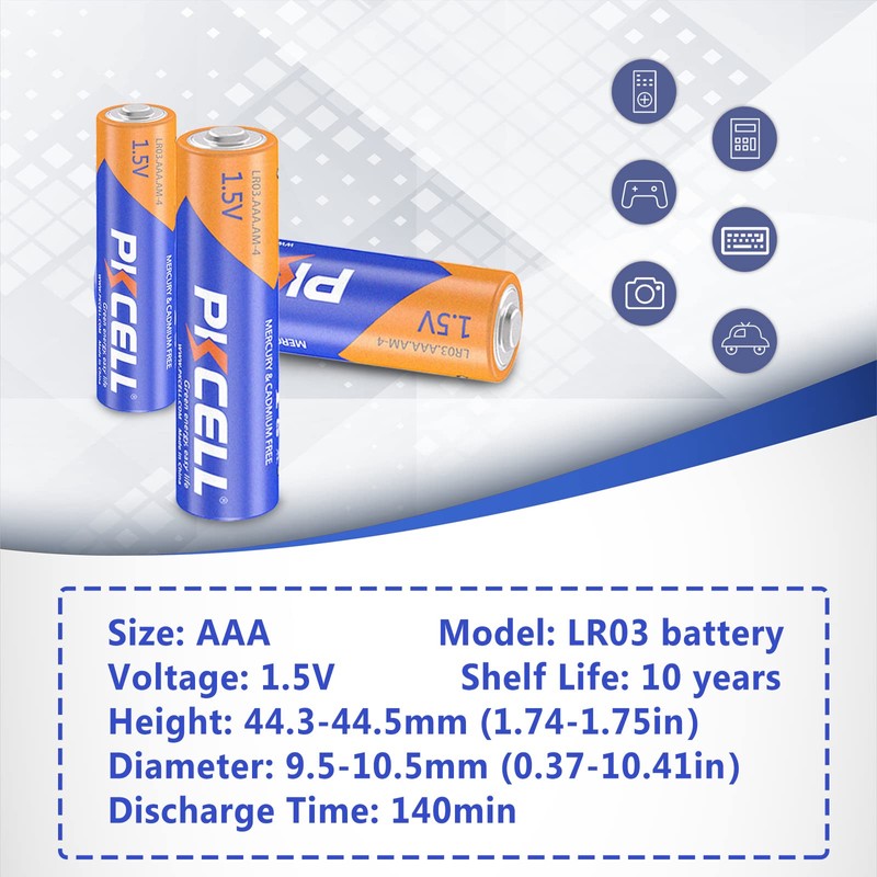 PKCELL AAA Batteries 12 Pack, Triple A Batteries, 1.5V High-Performance
