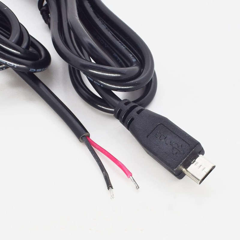 ELNONE 1M/3.3FT Micro USB Pigtail Male,22AWG 5V 3A Micro USB