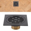 Floor Drain European Style Antique Stainless Steel and Copper Square