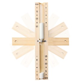 Sauna Sand Timer 15 Minute, Heat Resistant Wood Hourglass Sand Clock White