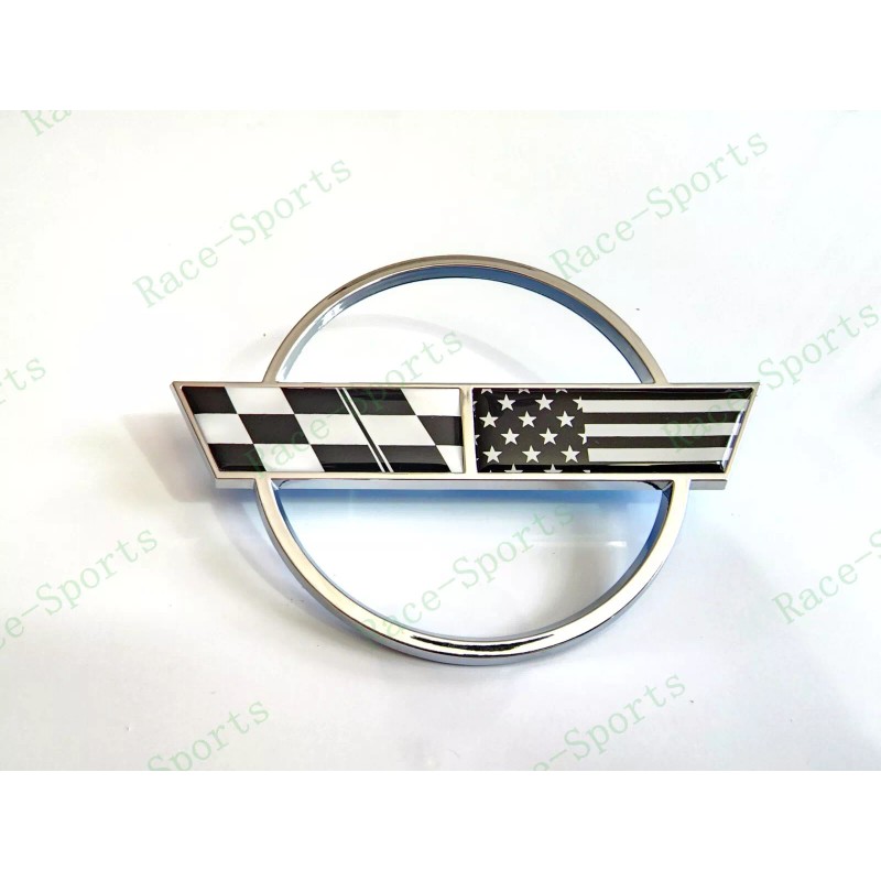 AUTO 1PC Chrome Black Rear Gas Lid Cross US Flags