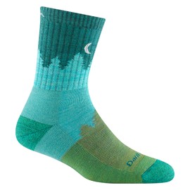 Darn Tough Women's Treeline Micro Crew Midweight with Cushion Hiking Sock (Style 1971) - Aqua, Large