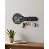 FujDun Wooden Key Holder Wall Mount with 4 Hooks, Black