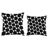 Black-White Hexagon Triangle Honeycomb Stars Pattern Throw Pillow