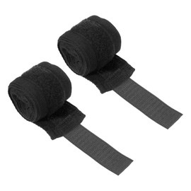 PATIKIL Boxing Hand Wraps, 2 Pcs 98 Inch Length Elastic Boxing Wraps Cotton Fist Mitts Wrist Straps Protection for Muay Thai Martial Arts Kickboxing Bandages, Black