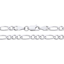 Old English Jewellers Sterling Silver 4mm Figaro Curb Chain Necklace 16 18 20 22 24 26 30 inch (16)