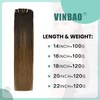 VINBAO Clip Extensions Real Hair Ombre Hair Extensions Black Remy