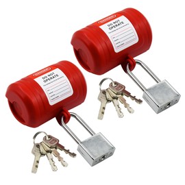 HiLKCO Industrial Grade Plug Lockout Device for 110-220V Power Cords - Polypropylene Lockout Tagout Kit with Safety Locking Holes, OSHA Compliant for Indoor, Outdoor, Factory & Home Use Medium