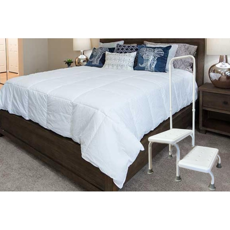 Double Step Stool with Handrail Heavy Duty 2 Steps Non