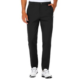 SPECIALMAGIC Golf Work Pants for Men Outdoor Pants Stretch Casual Ripstop Pants Golf Tapered Lightweight Pockets,Black,36W30L