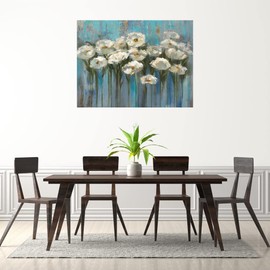 Fine Art Canvas Anemones by the Lake Canvas Wall Decor by Artist Silvia Vassileva for Living Room, Bedroom, Bathroom, Kitchen, Office, Bar, Dining & Guest Room - Ready to Hang - 43 in x 32 in